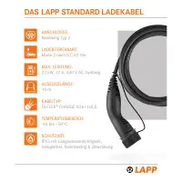 Lapp Mobility 10m Ladekabel E-Auto Typ 2, 22 kW/32A, 3-Phasi