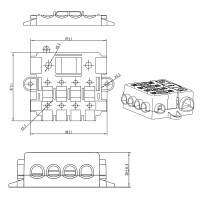 Sicherungshalter 1 x Mega + 4 x Midi Sicherung inkl. Busbar 