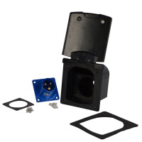 WATTSTUNDE® CEE-Einbausteckdose schwarz mit Magnetklappe