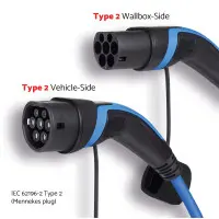 EV Ladekabel 7,5m / 22kW / 3x32A / 3-phasig / Typ2-Typ2 / bl